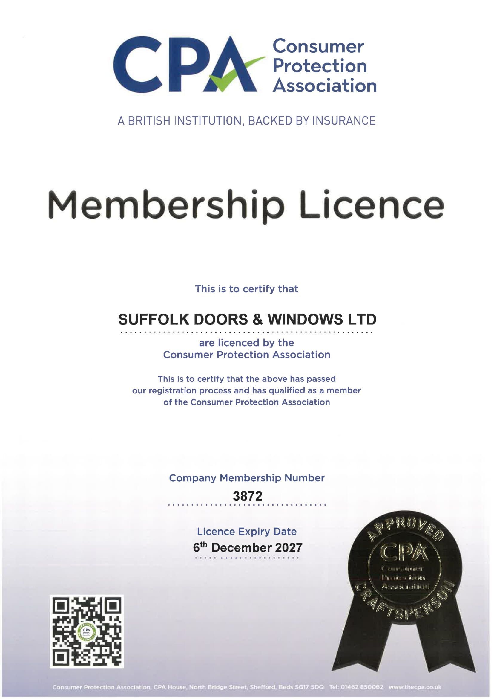 Consumer Protection Association membership licence