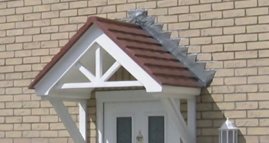 GRP porch canopy installed in Sudbury, Suffolk by Suffolk Doors and Windows – quick-fit, low-maintenance, and durable GRP door canopy across Suffolk, Essex, and Norfolk.