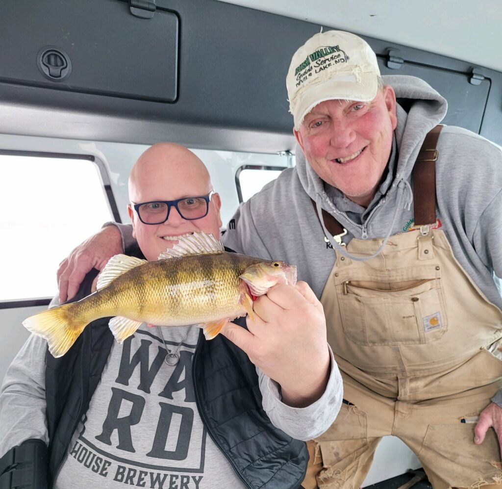 Devils Lake perch through the ice