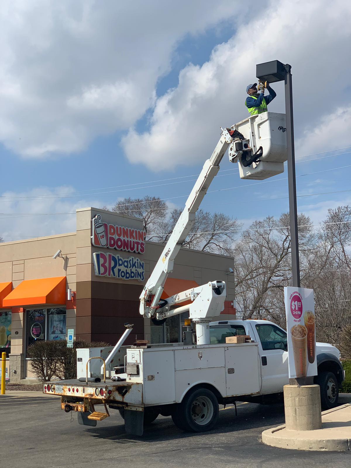 Parking Lot Lighting Repair and Light Pole Installation | Solar Walkway and Parking Lot Security Lighting