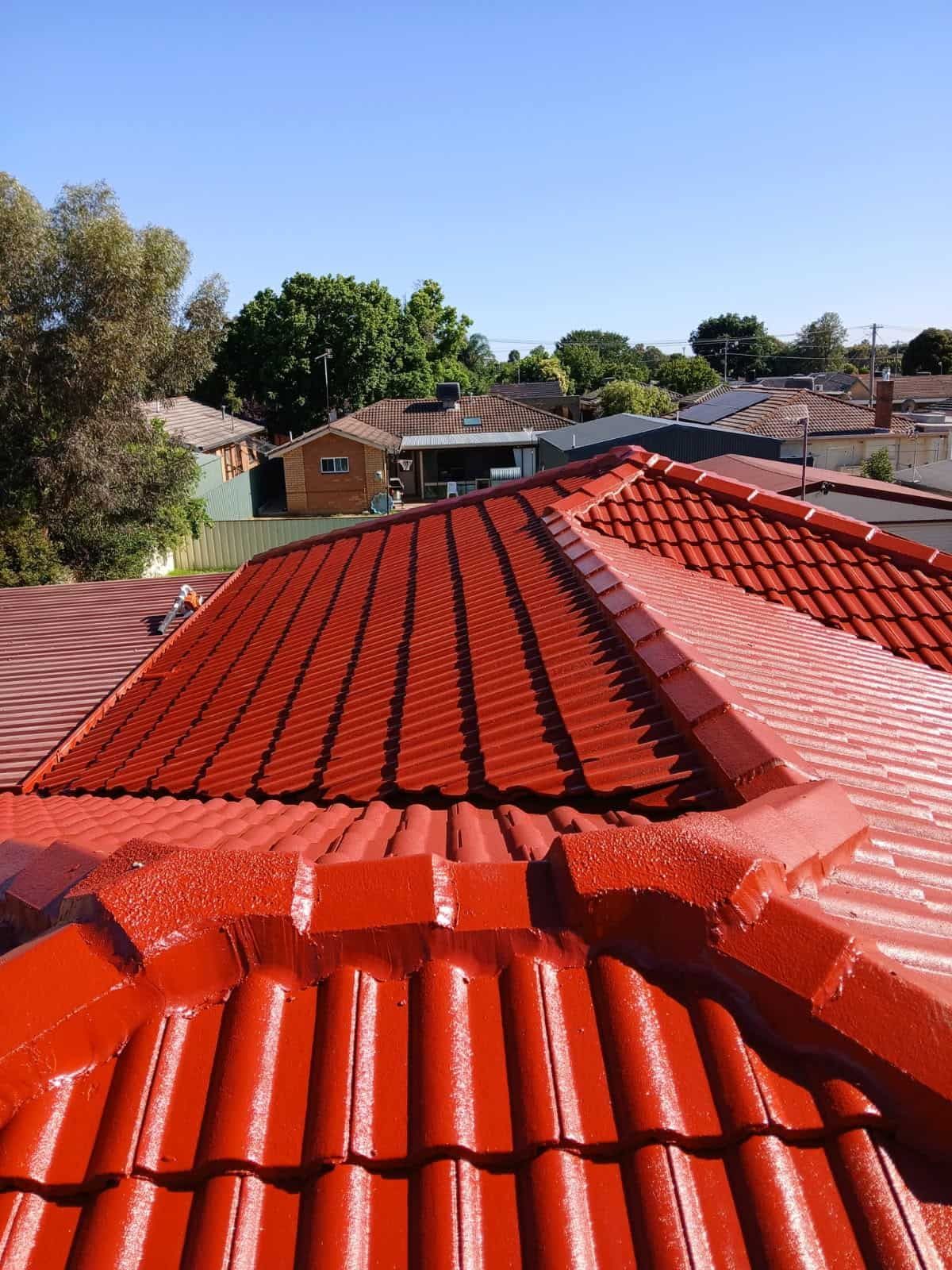 A Newly Repainted Red Roof — Wagga Roof Repairs In Mount Austin, NSW