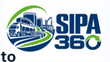 Logotipo de SIPA 360 con un camión azul y un trazo circular verde; texto parcial «to» debajo