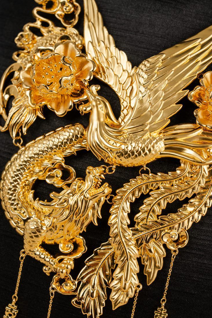囍慶龍鳳金飾