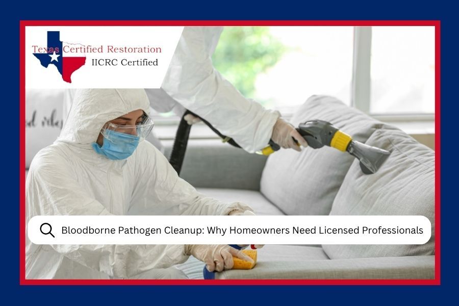 Healthcare worker disinfecting a hospital room while wearing PPE and holding a spray bottle
