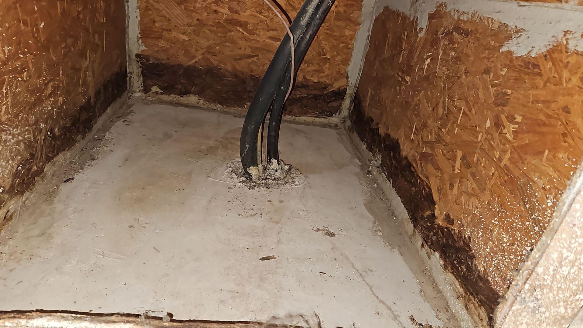 Water damage around AC unit area in Round Rock home