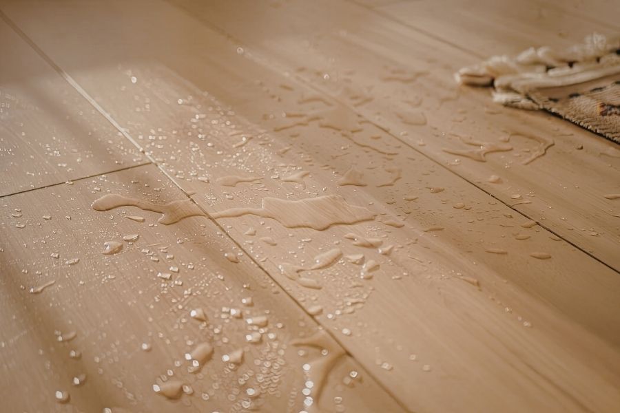Water covering a small area of flooring