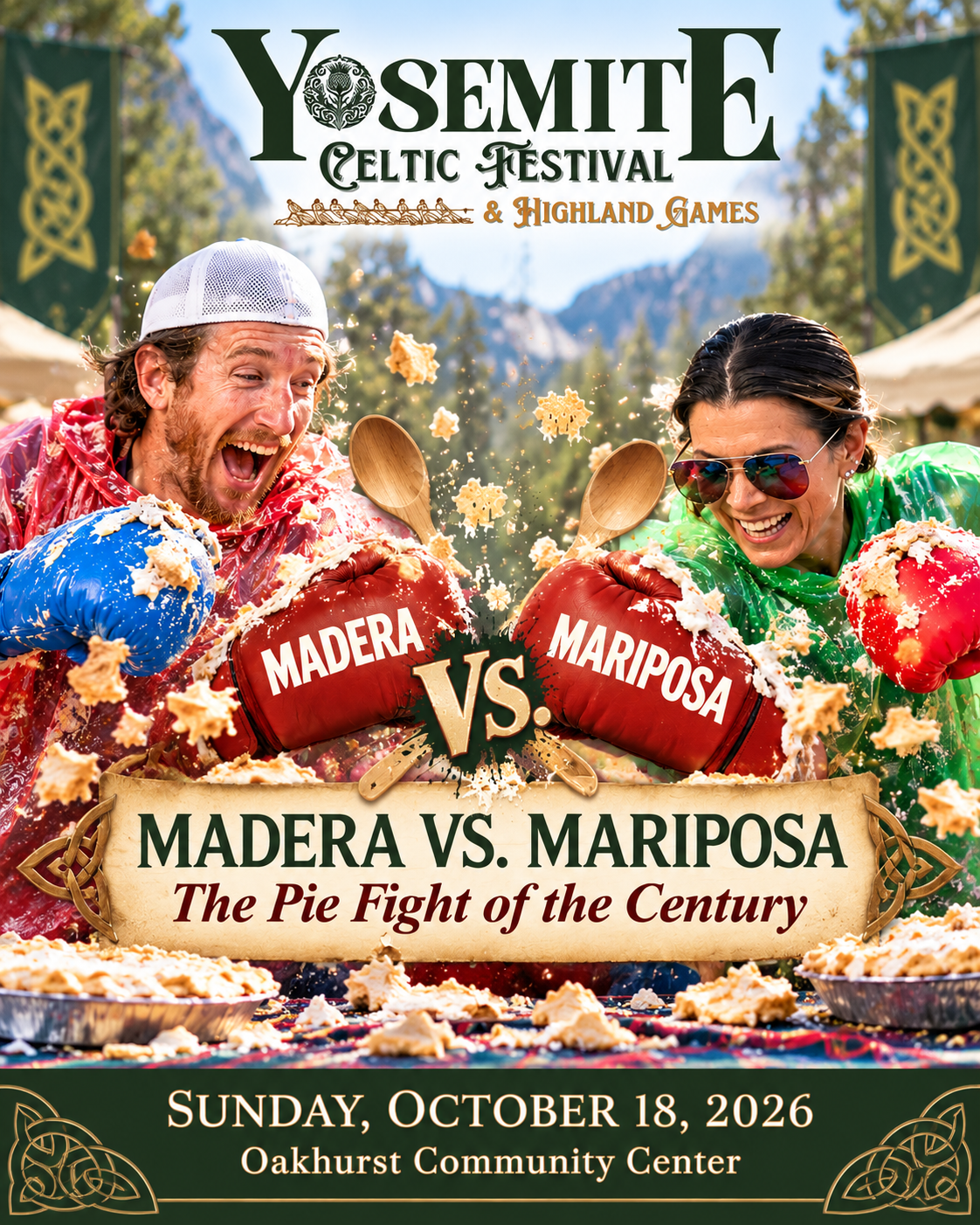 Madera vs. Mariposa Pie Fight of the Century at Yosemite Celtic Festival