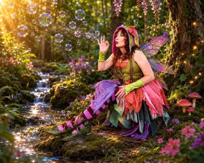 Bramble the Fairy is at Yosemite Celtic Festival, Oakhurst, California