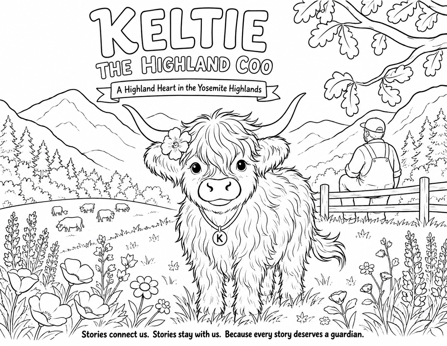keltie the highland coo coloring book pages