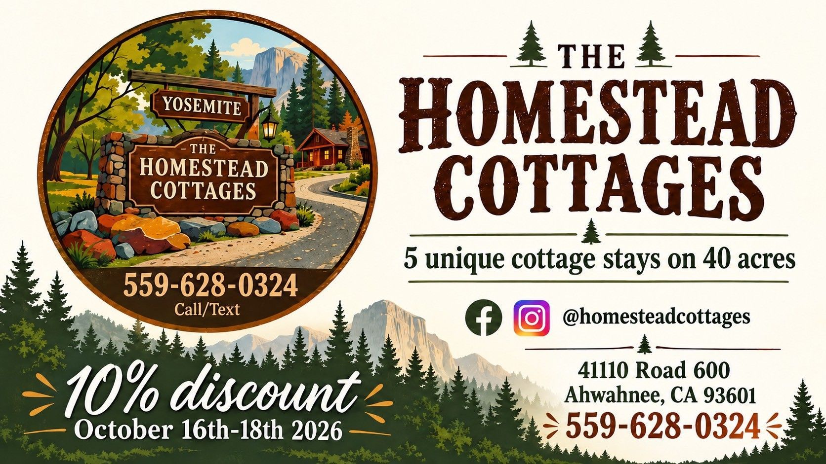 The Homestead Cottages in Ahwahnee, Yosemite Celtic Festival