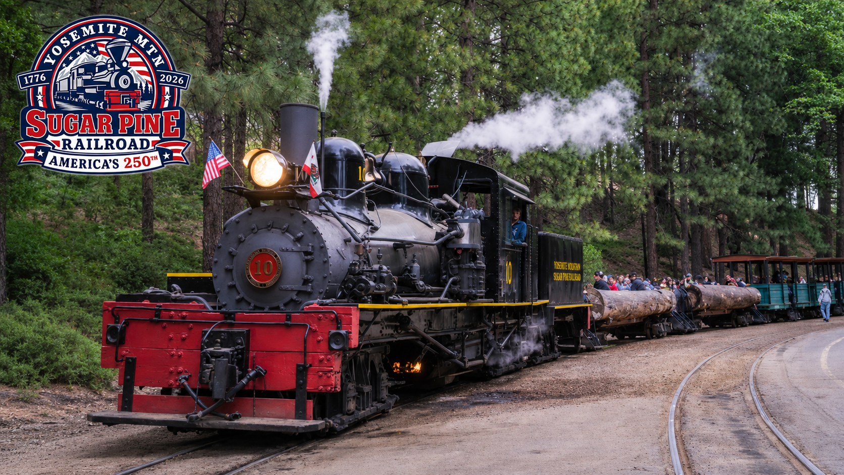 Yosemite Mountain Sugar Pine Railroad logo at Yosemite Celtic Festival