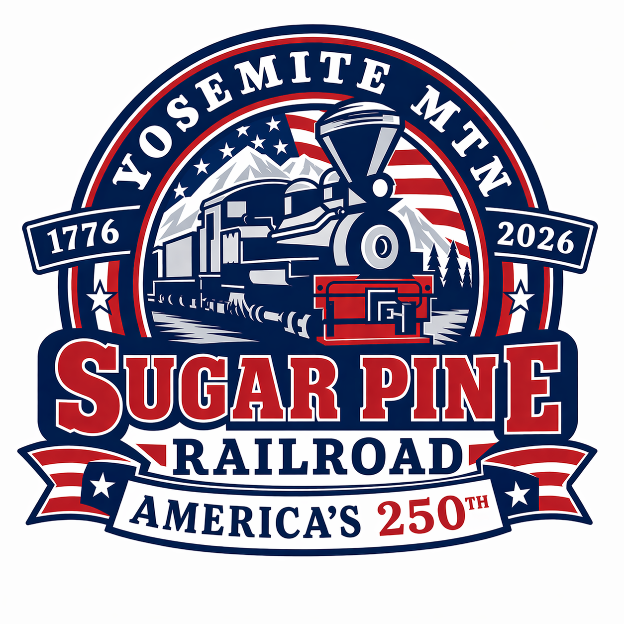 Yosemite Mountain Sugar Pine Railroad steam train near Fish Camp, California at Yosemite Celtic Festival