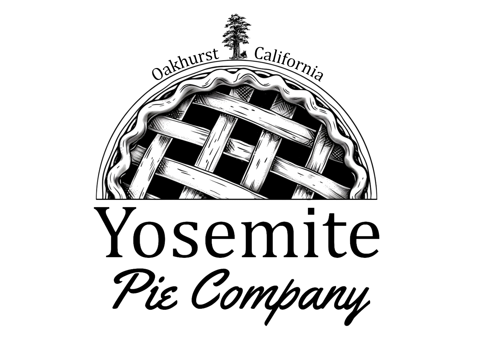 Yosemite Pie Company logo: half-pie crust with lattice,