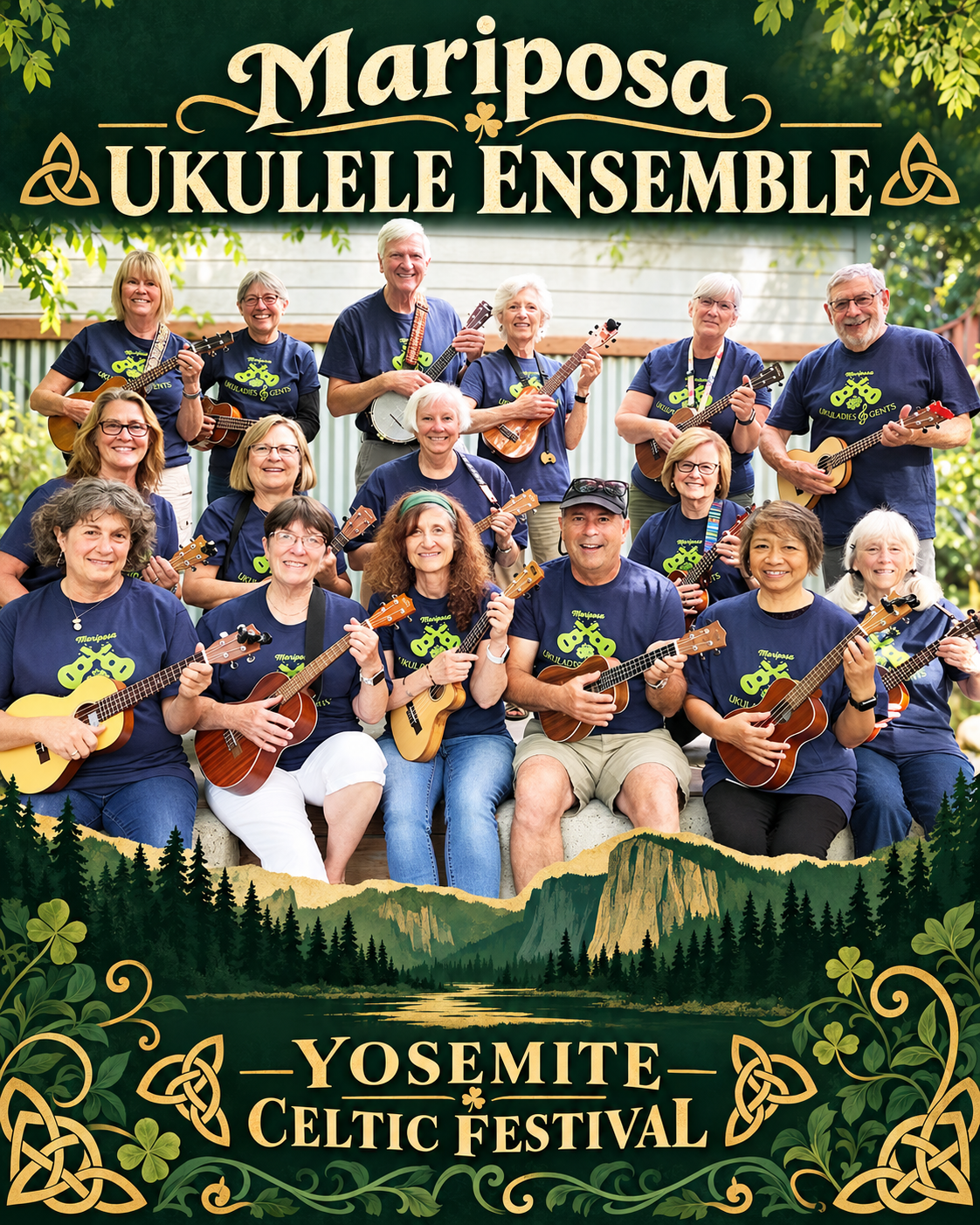 Mariposa Ukulele Ensemble performing live at the Yosemite Celtic Festival