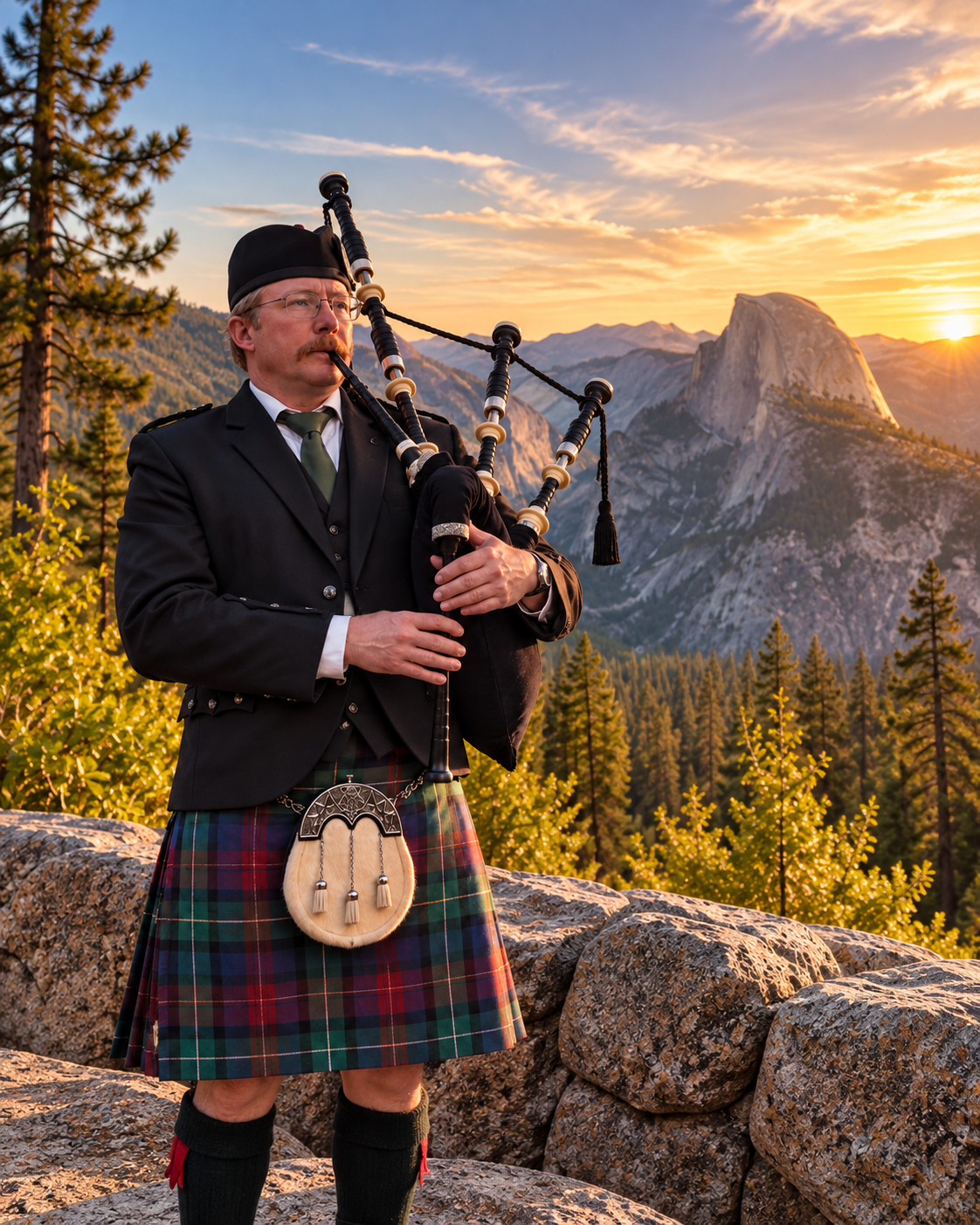 Festival guests gathering for the Yosemite Celtic Festival Closing Ceremony