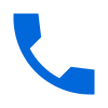 Une icône de téléphone bleue sur fond blanc.