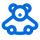 Une icône d'ours en peluche bleu sur fond blanc.