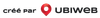 Un logo pour ubiweb avec une épingle rouge sur fond blanc.
