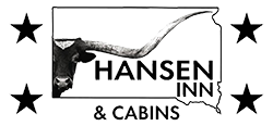 Logo for Hansen Inn & Cabins with stars and a deer silhouette