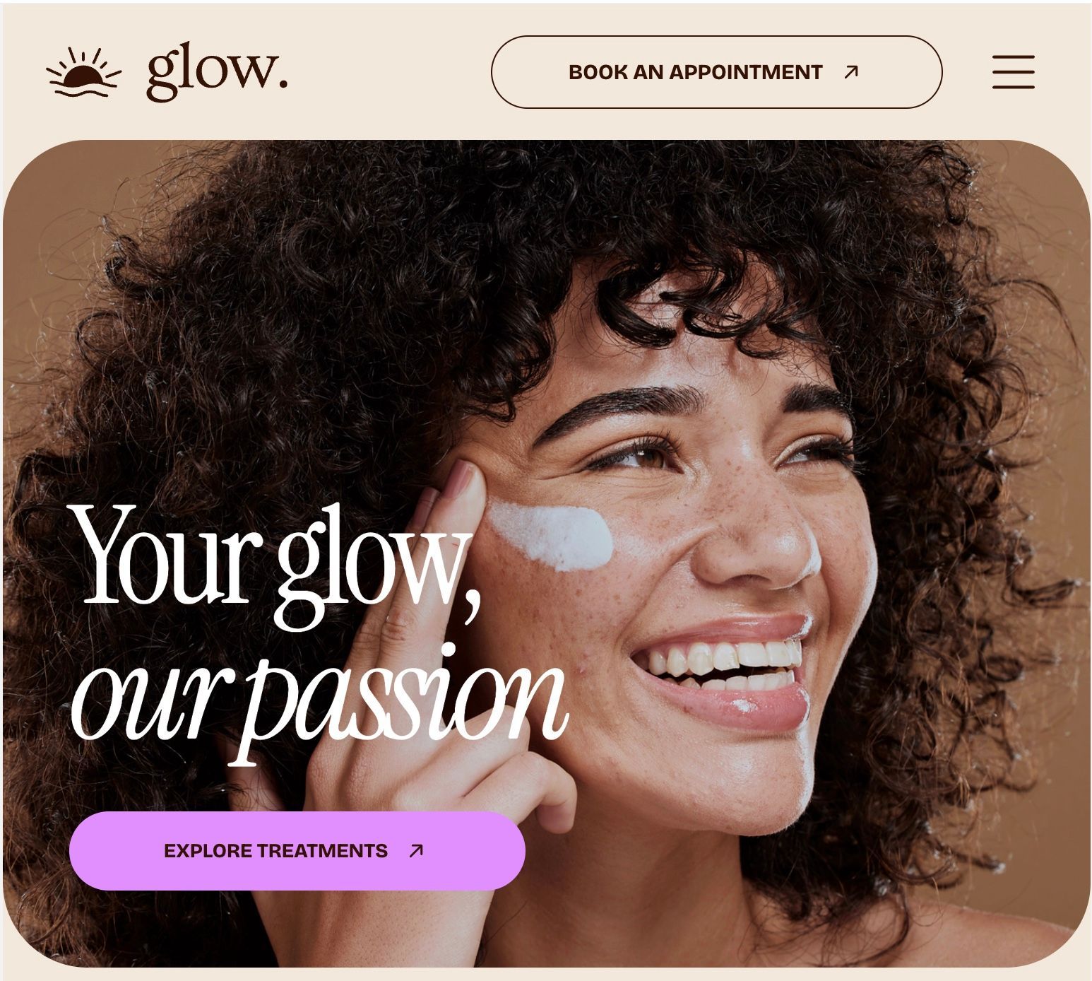 Custom beauty and salon website design for Beauty Bar