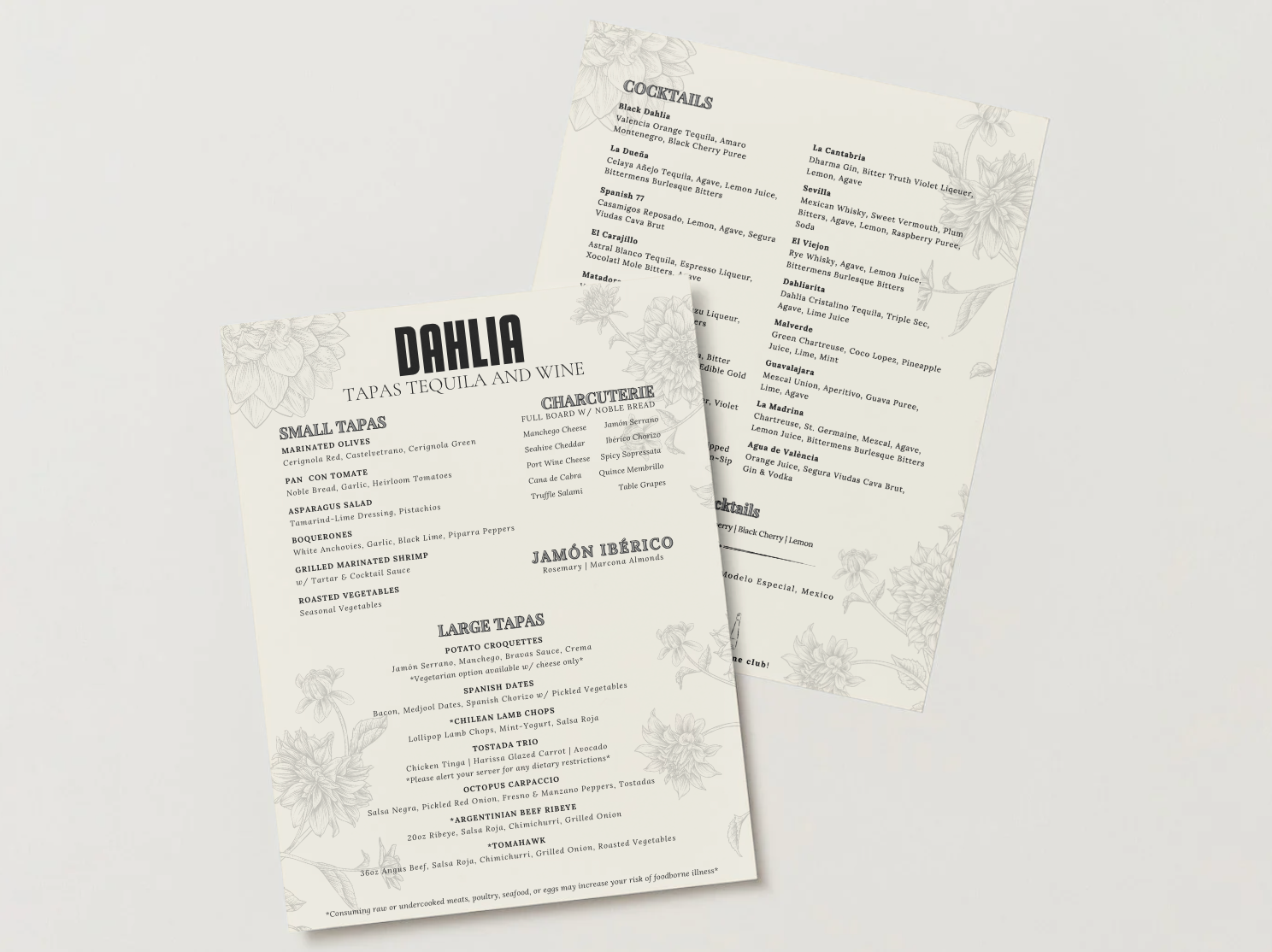 Two black-and-white resume pages overlapping on a white background