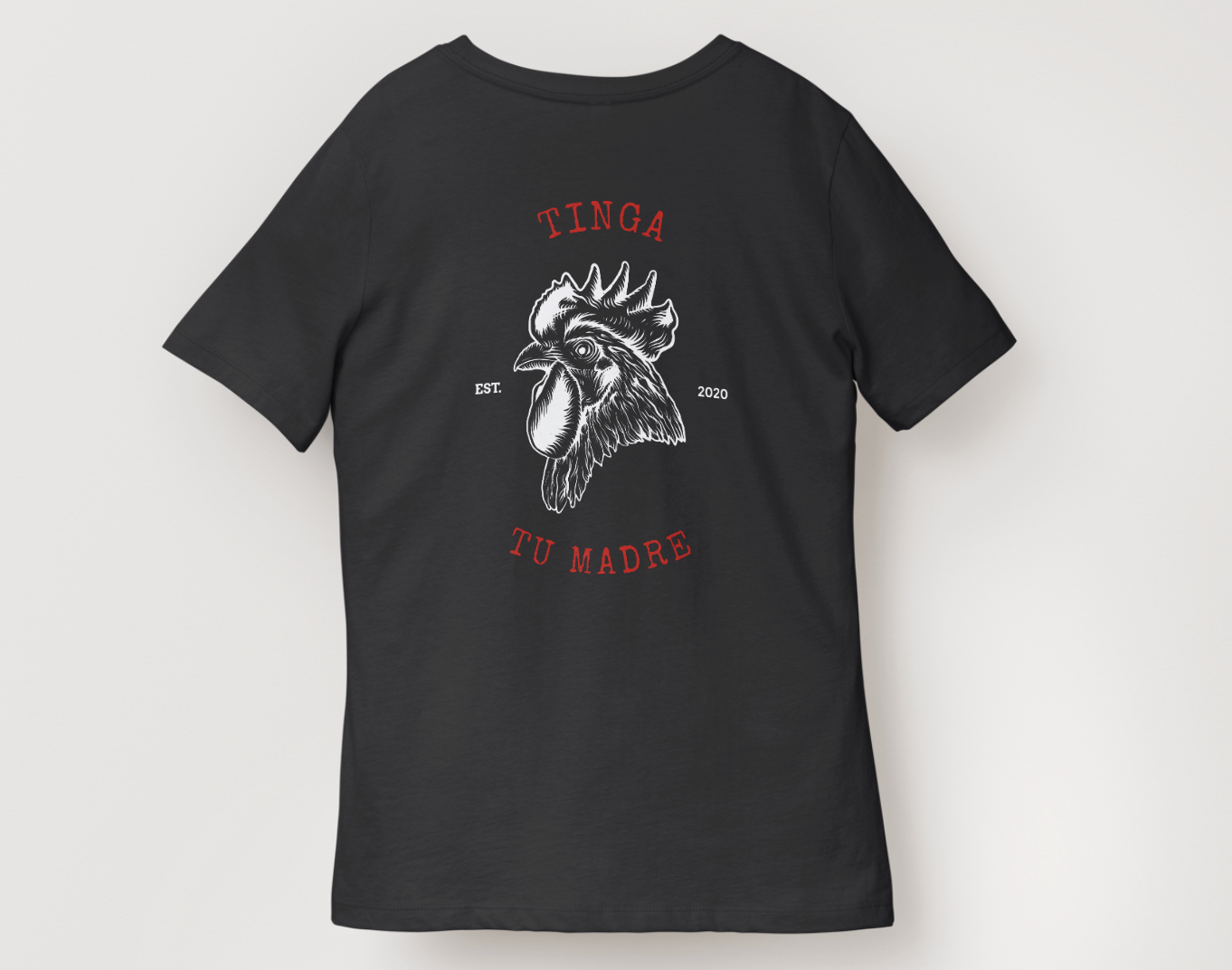 Black T-shirt with a giraffe graphic and red “SINGLE” text on the front