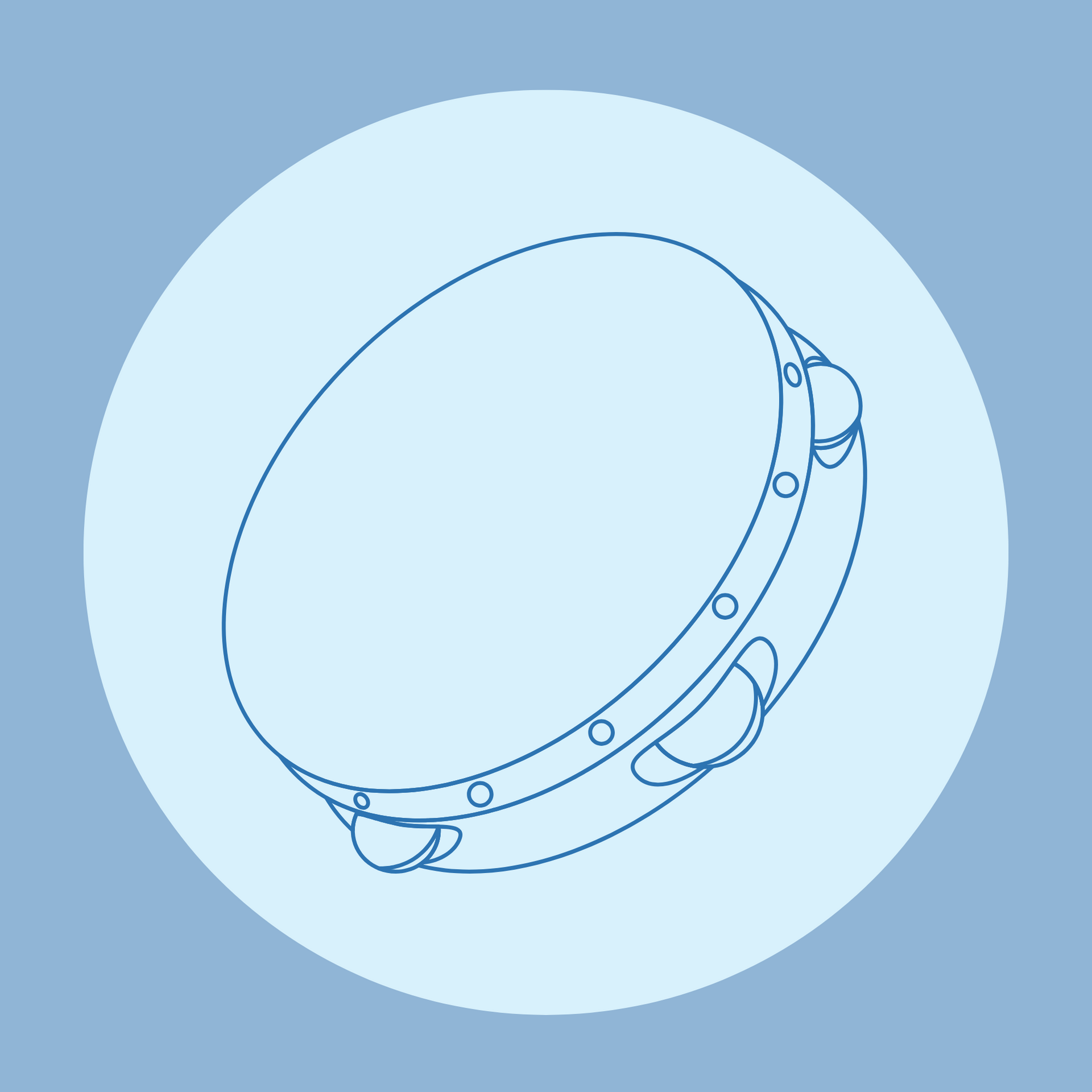 Baby music group tambourine line drawing 