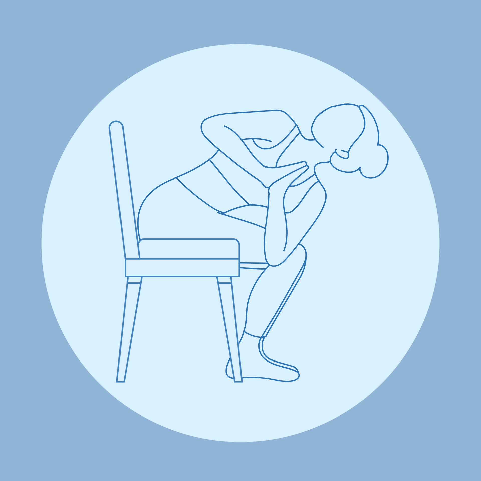 Chair yoga line drawing
