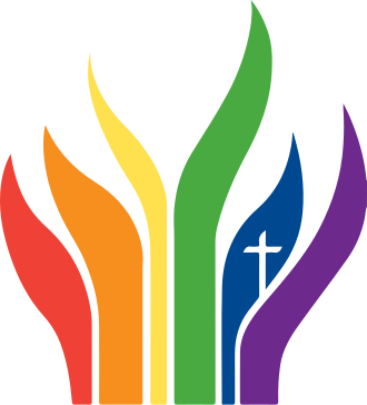 rainbow flames for reconciling ministries network logo
 