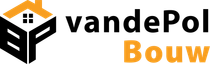 Logo voor vandePol Bouw met een gestileerd zwart-oranje gebouwicoon en de bedrijfsnaam in tekstvorm.