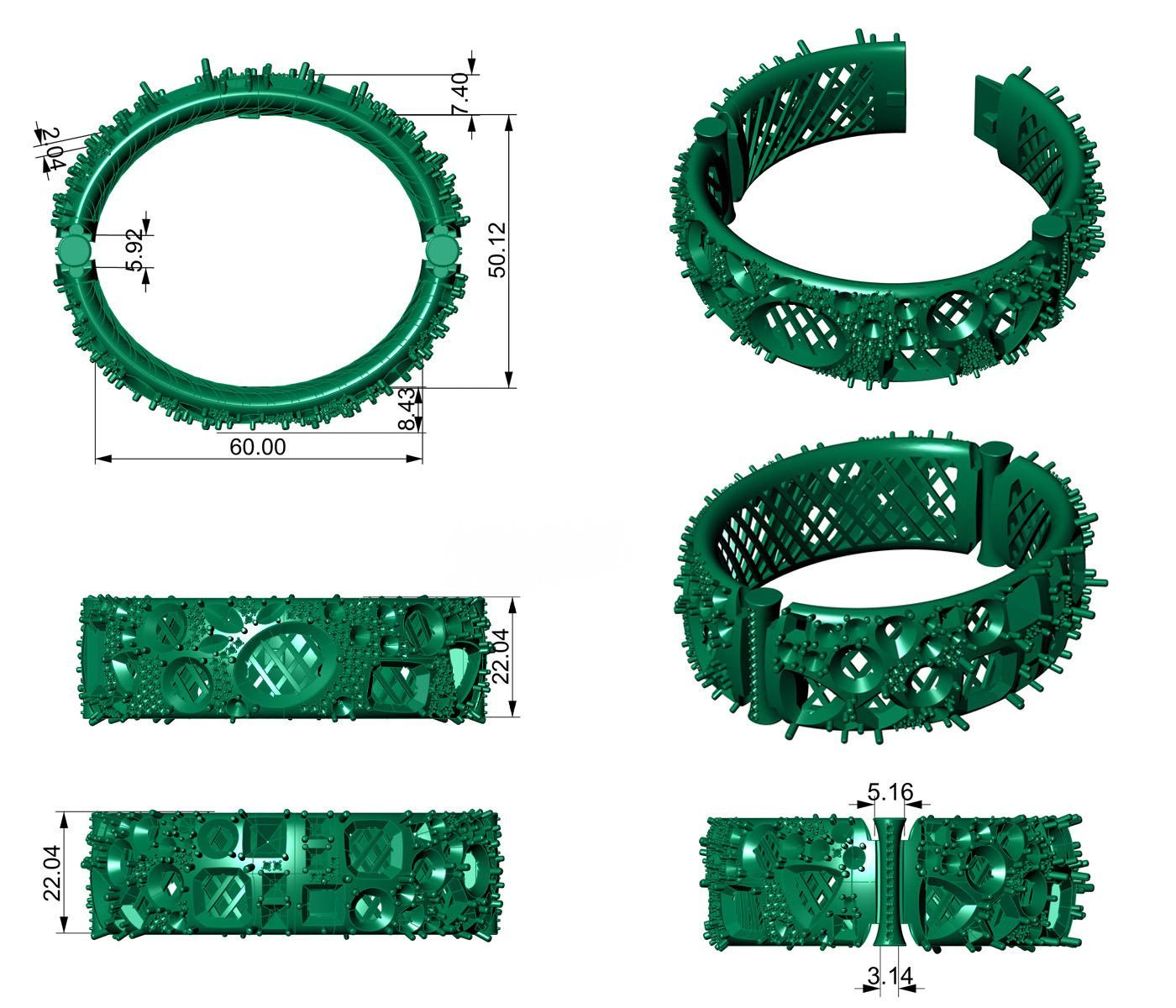 modélisation 3D bracelet