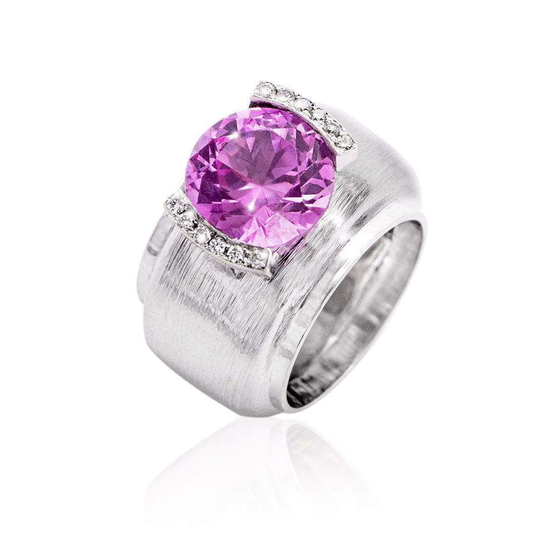 bague diamants et kunzite