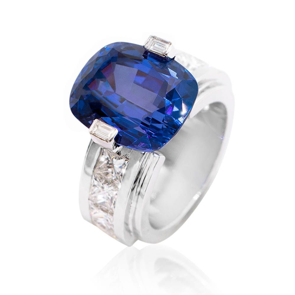 bague unsique tanzanite et diamants