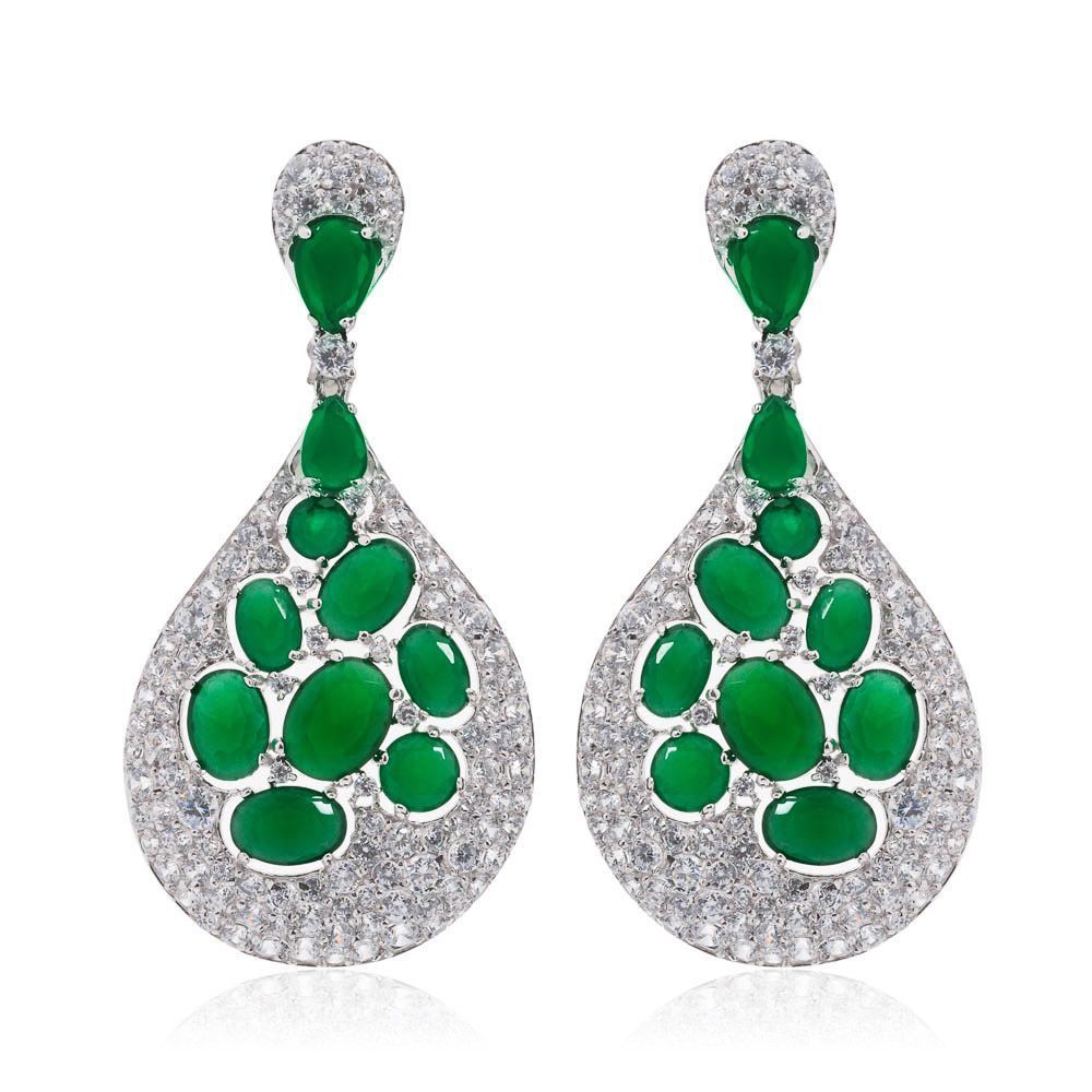 boucle d'oreilles en or blanc diamants