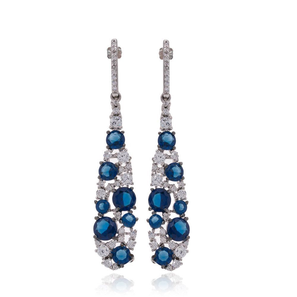 boucles d'oreilles en or blanc diamants et spahir