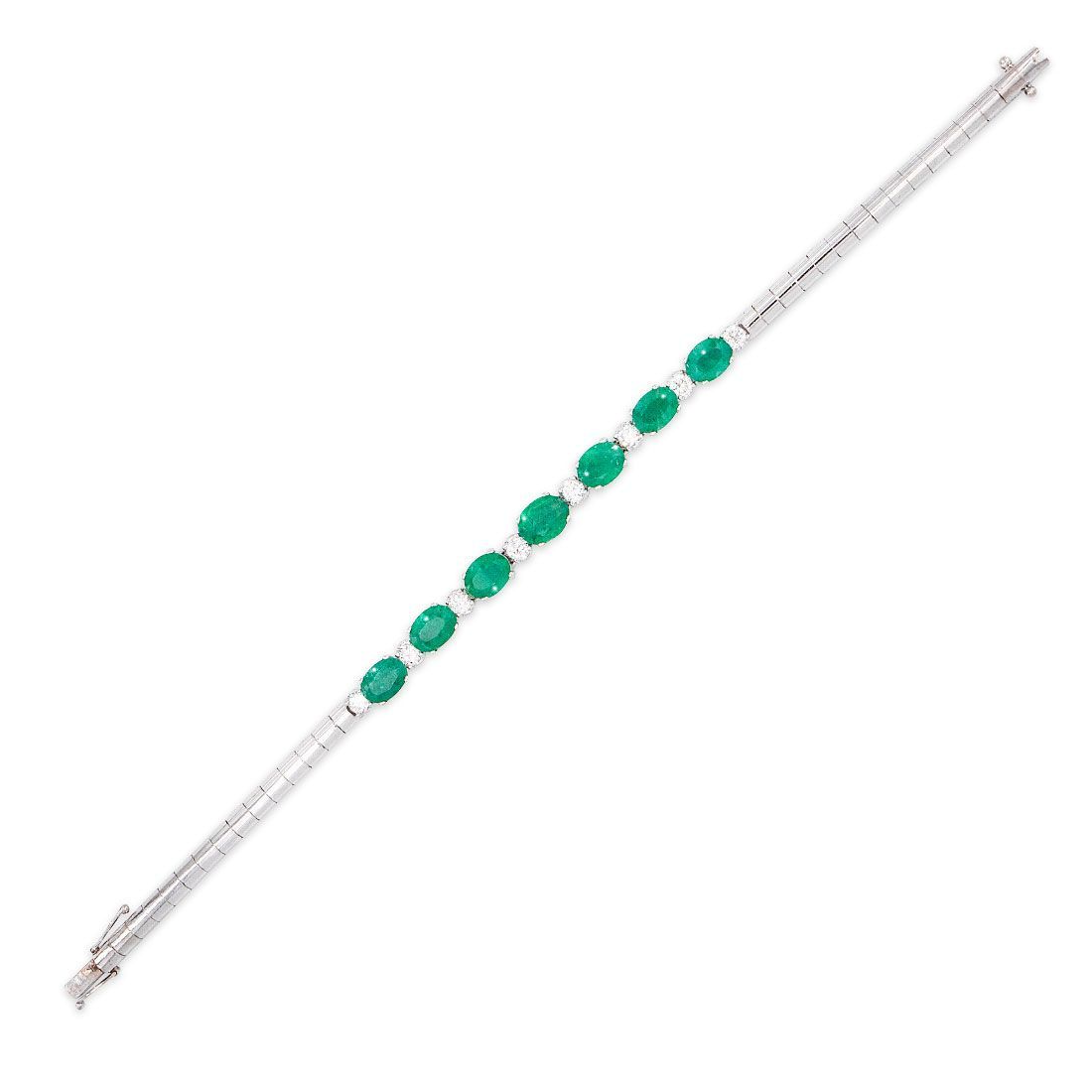 bracelet or blanc émeraudes de colombie