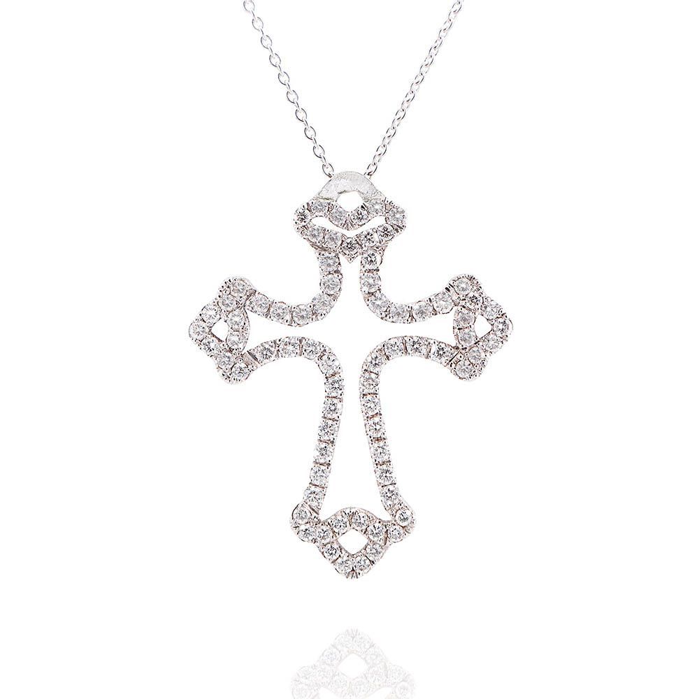 collier croix diamants