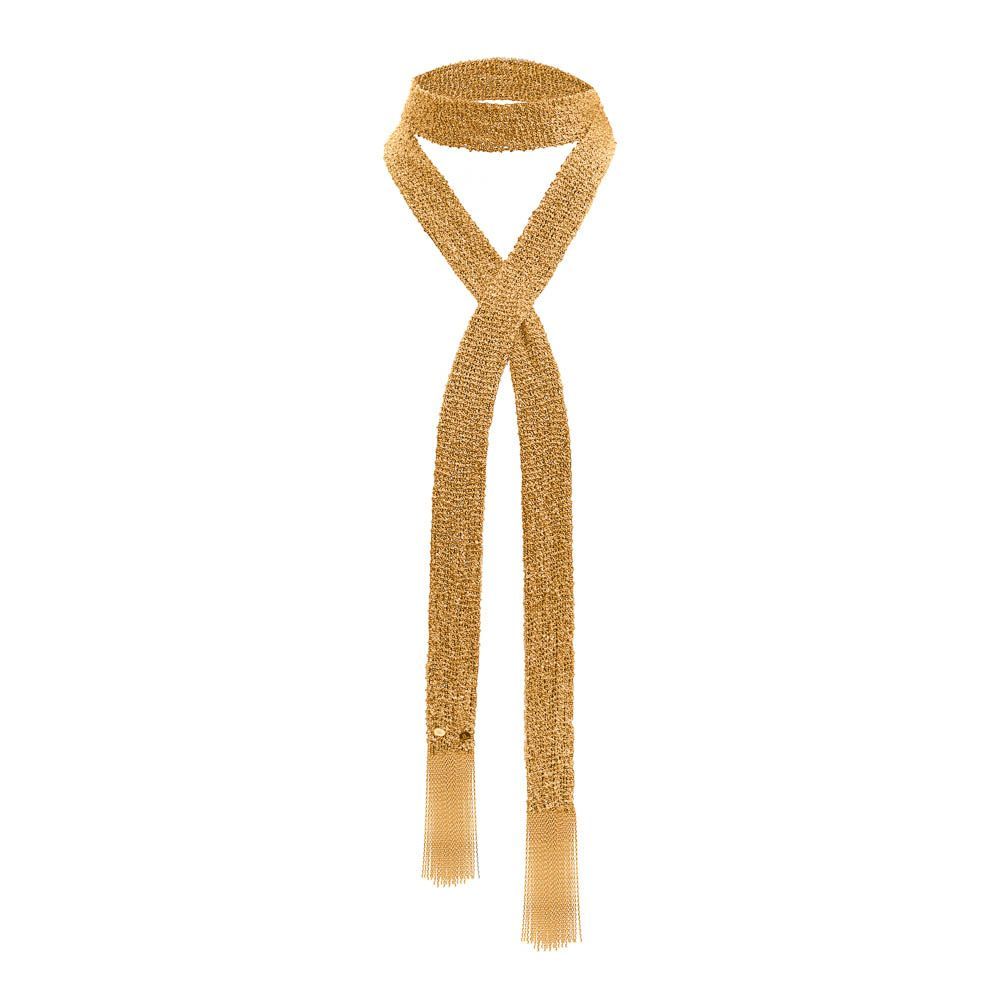 collier ruban tissus en or