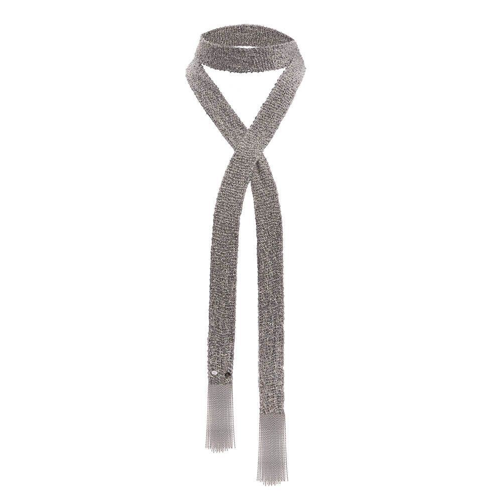collier ruban tissus en or