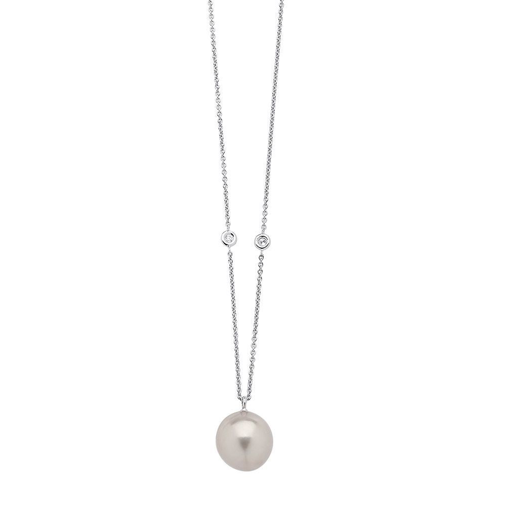 collier en or blanc diamants et perle thaiti