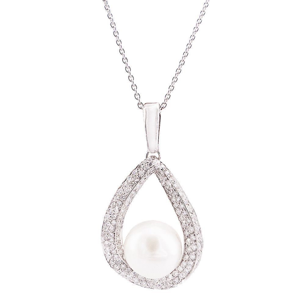 collier perle d'eau douce et diamants