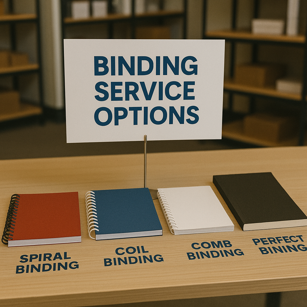Professional binding services in Tempe, AZ for polished presentation materials and reports.