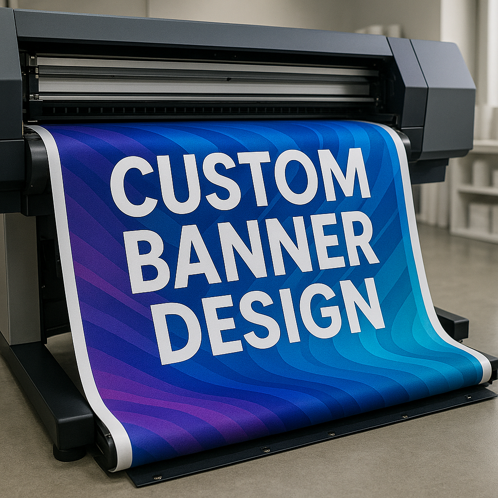 Custom banner design showcasing vibrant graphics and tailored messaging for businesses in Chandler, AZ by Mousegraphics.