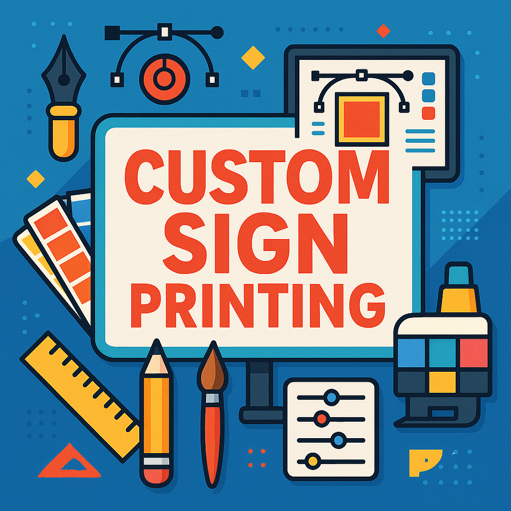 Custom sign printing in South Mountain, AZ, showcasing vibrant, eye-catching designs for businesses.