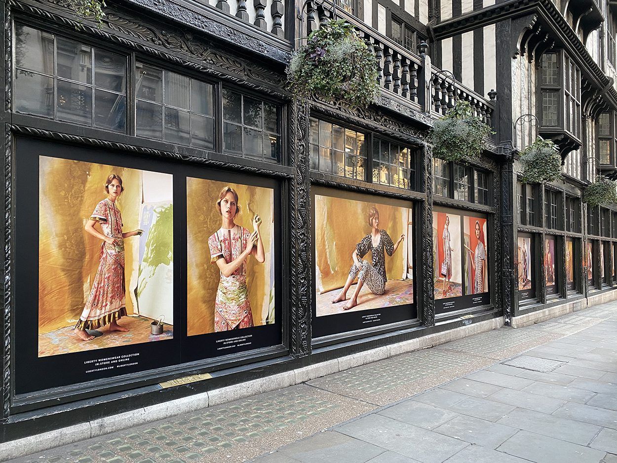 Large printed graphics in storefront windows