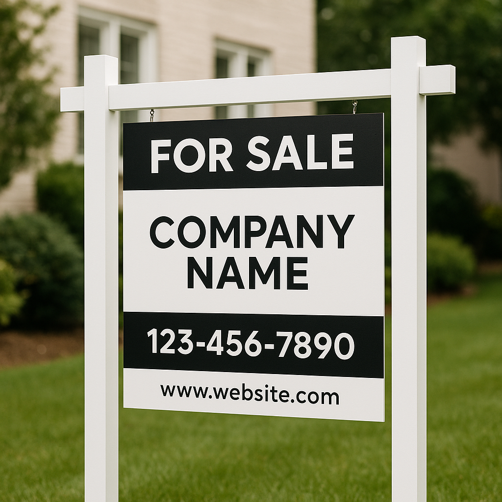 High-quality real estate sign printing services by Mousegraphics in Mesa, AZ, showcasing vibrant and durable designs.