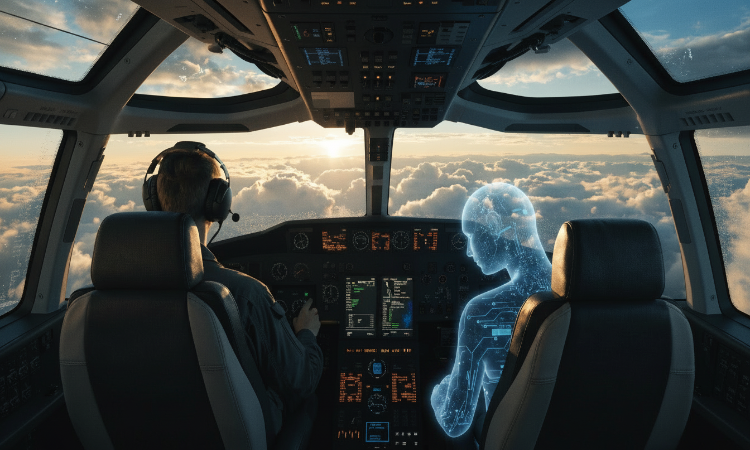 Autonopilot.com domain available          to register.  Autonomous co-pilot sits next to human pilot scanning aviation instrument