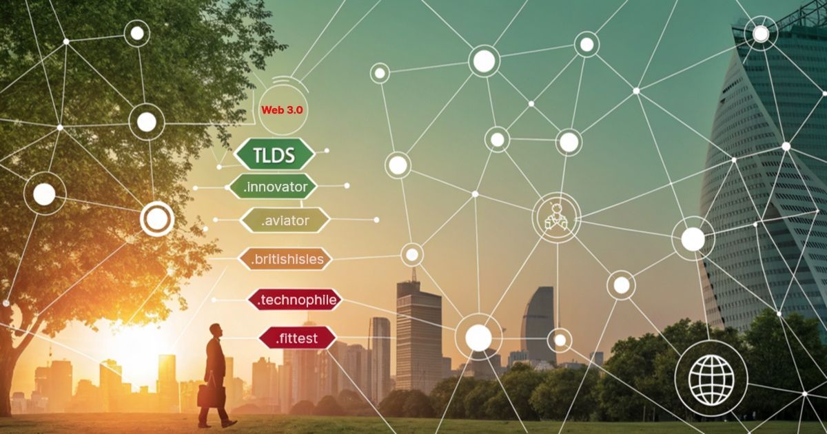 A person walking toward a city skyline with digital network overlay.