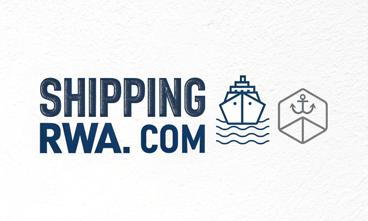 "Shipping RWA .com" logo with a ship and anchor icon in navy blue and gray on a white background.
