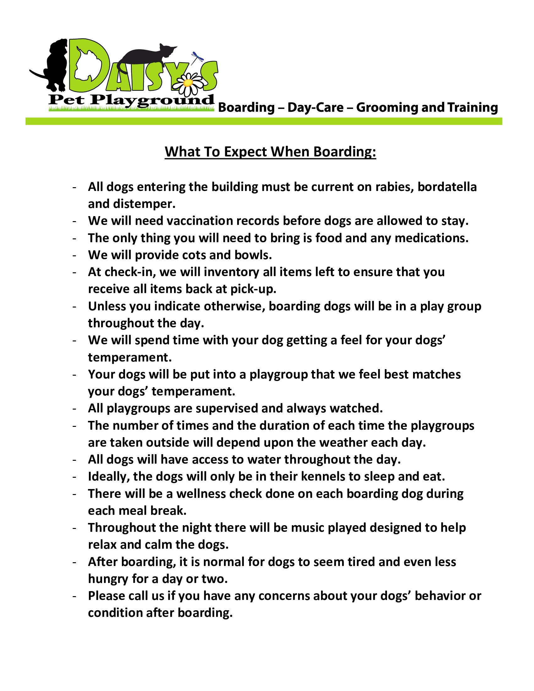 Boarding Daisy's Pet Playground Evansville, IN